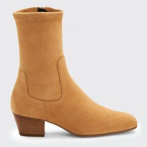 NWOT Aquatalia Sandi Suede Booties In Caramel